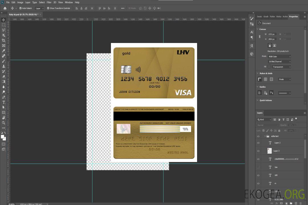 Carte visa or bancaire LHV du Royaume-Uni template Carte visa or bancaire LHV du Royaume-Uni template